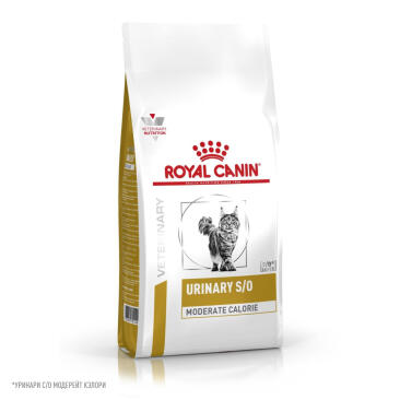 0,35кг Корм ROYAL CANIN Urinary S/O Feline Moderate Calorie диета для взрослых кошек при лечении и профилактике мочекаменной болезни, предрасположенных к лишнему весу
