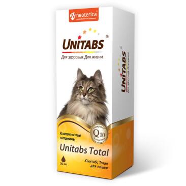 Витаминно-минеральный комплекс Unitabs Total для кошек для кожи и шерсти, 20мл
