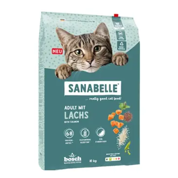 10кг Корм Bosch Sanabelle Classic Adult для взрослых кошек с Лососем