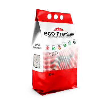 Наполнитель ECO-Premium Green древесный комкующийся 20л (7,6кг)
