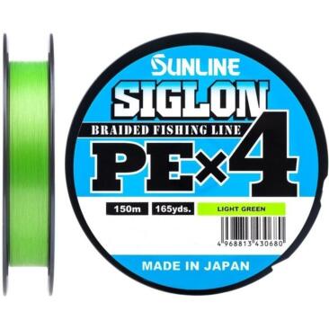 Плетеный шнур Sunline Siglon PE×4 150м #0,5 Light Green