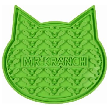 Лизательный коврик Mr.Kranch для медленного поедания силиконовый на присосках Зелёный, 12*12см