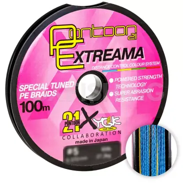 Леска плетеная Pontoon21 Extreama, 0.165 мм, 15Lb, 100м, многоцветная