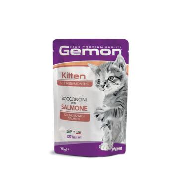 100г Влажный корм Gemon Kitten Chunkies with Salmon для котят с Лососем