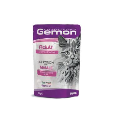 100г Влажный корм Gemon Cat Adult Chunkies withe Pork для взрослых кошек со Свининой