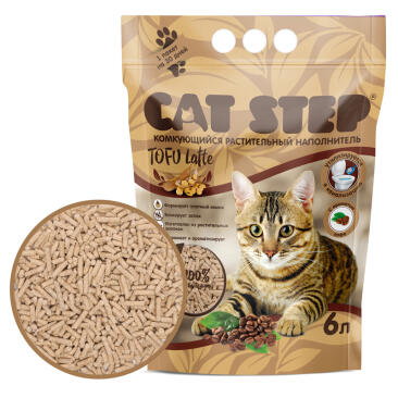 6л Наполнитель Cat Step Tofu Latte растительный комкующийся Кофе 6л (2,7кг)