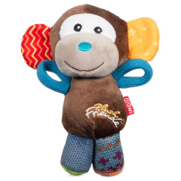 Игрушка Gigwi PLUSH FRIENDZ для собак Обезьянка с пищалкой, 16см