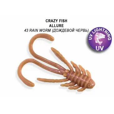 Резина Crazy Fish Allure 1,6'' 43, Кальмар, 8шт