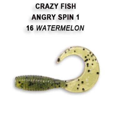 Резина Crazy Fish Angry Spin 1'' №16, Кальмар, 8шт