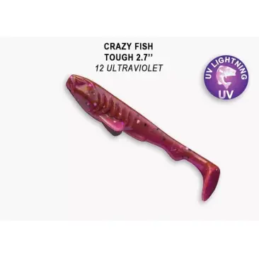 Резина Crazy Fish Tough 2,8'' 12, Кальмар, 5шт
