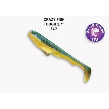 Резина Crazy Fish Tough 2,8'' 34d, Кальмар, 5шт