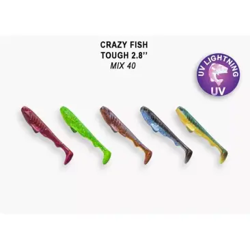 Резина Crazy Fish Tough 2,8'' M40, Кальмар, 5шт