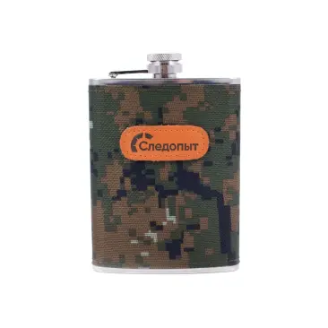 Фляжка СЛЕДОПЫТ в оплетке из oxford camo pixel, 240мл