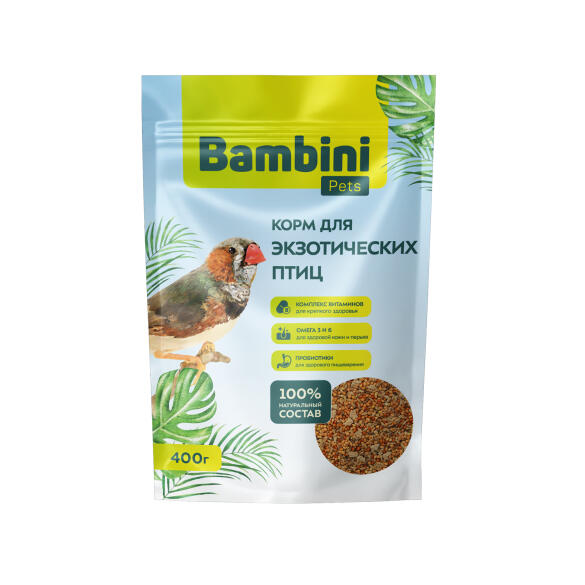 400гр Корм Bambini Pets для экзотических птиц