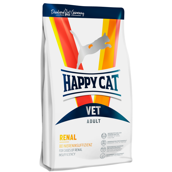 1кг Корм Happy Cat VET Renal Adult 24/21,5 для кошек с хронической почечной недостаточностью, гипертензией, нефритом