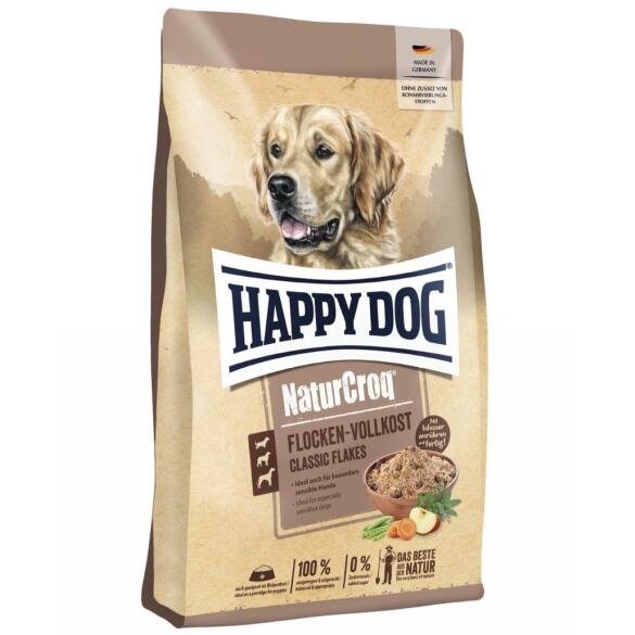 10кг Корм Happy Dog NaturCroq FlockenVollkost для собак всех пород и возрастов с чувствительным пищеварением, Хлопья с мясом