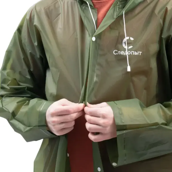 Плащ-дождевик Следопыт, EVA, на кнопках с капюшоном, 68*120см, Army Green, р. 48-50