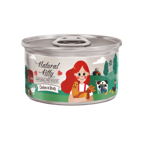 80гр Консервы Pettric Natural Kitty для кошек, Курица в бульоне