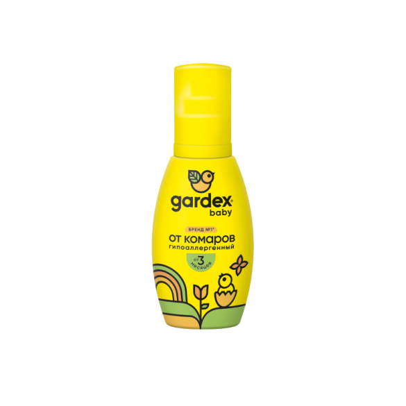 Аэрозоль Gardex Baby от комаров гипоаллергенный от 3 месяцев, 75мм