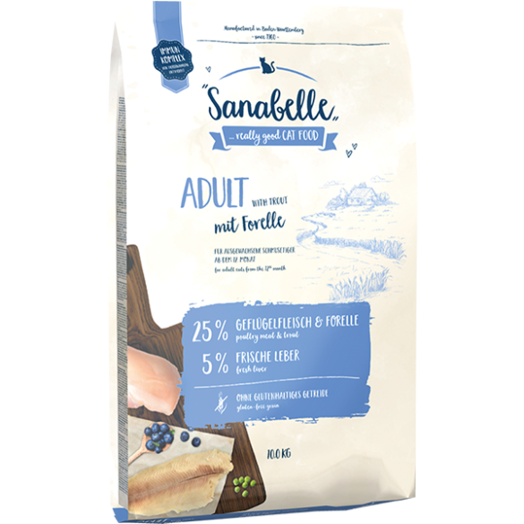 2кг Корм Sanabelle Adult with Trout для взрослых кошек с форелью
