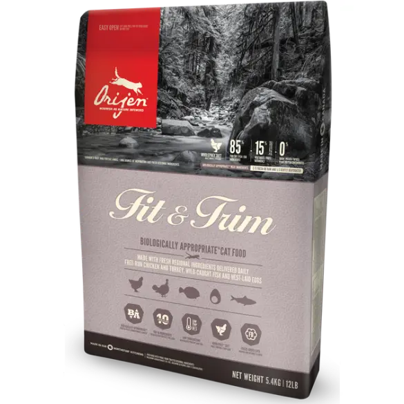 11,4кг Корм ORIJEN DOG FIT & TRIM беззерновой для собак с Курицей, Рыбой и Индейкой