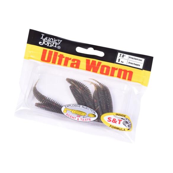 Слаги силиконовые Lucky John LJ PRO Series Ultraworm 2.0 9шт