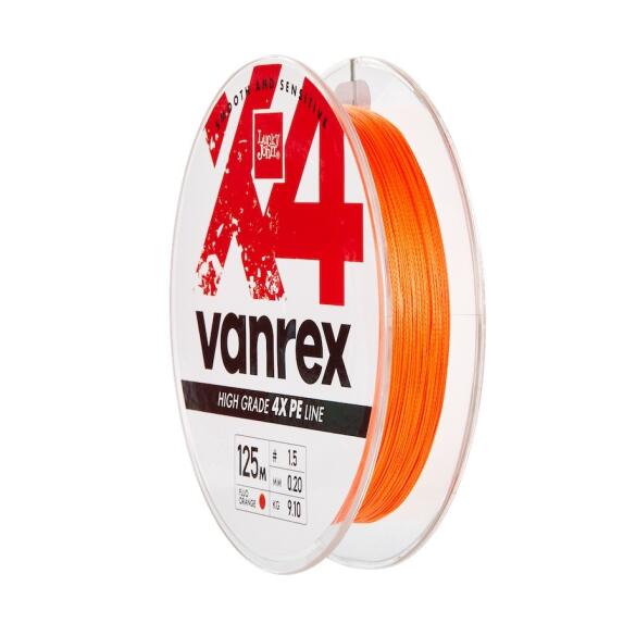 Плетенка Lucky John Vanrex x4 Braid Fluo Orange 0.17мм 125м