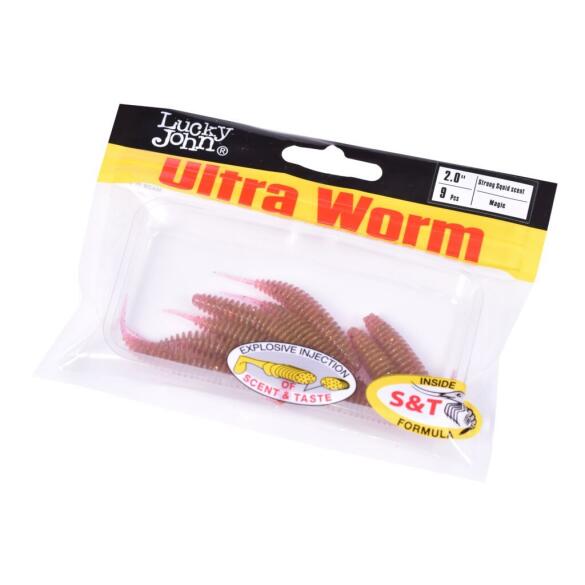 Слаги силиконовые Lucky John LJ PRO Series Ultraworm S14 2.0 9шт