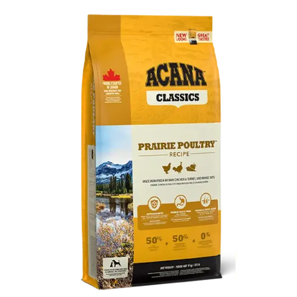 2кг Корм ACANA DOG PRAIRIE POULTRY низкозерновой для взрослых собак всех пород с Цыплёнком и Индейкой