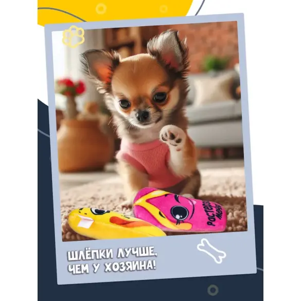 Набор игрушек Fancy Pets для собак Шлёпки с пищалкой и шуршалкой