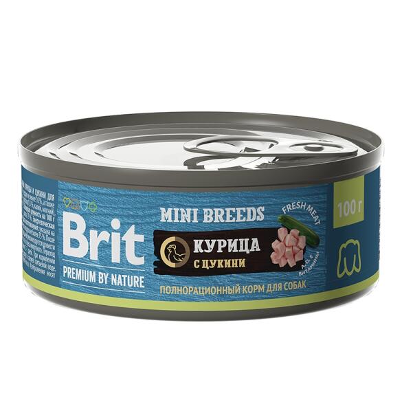 Консервы Brit Premium by Nature для собак мелких пород, курица и цукини 100гр