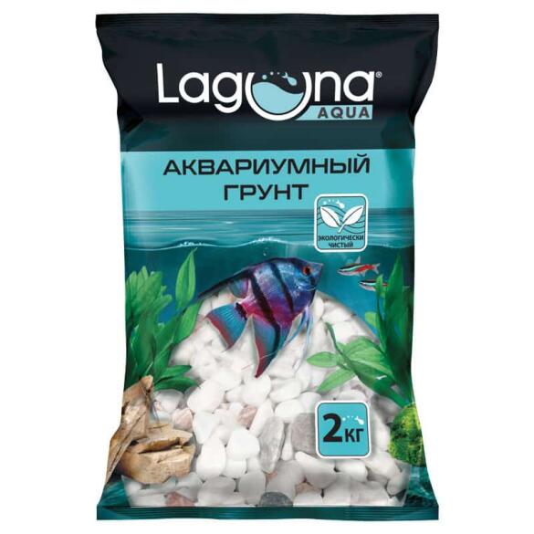Грунт Laguna для аквариума бело-розовый меланж 2кг, 4-6мм