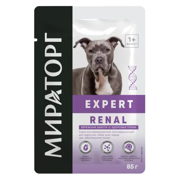 85гр Корм Мираторг Winner Expert Renal для взрослых собак всех пород при хронической почечной недостаточности