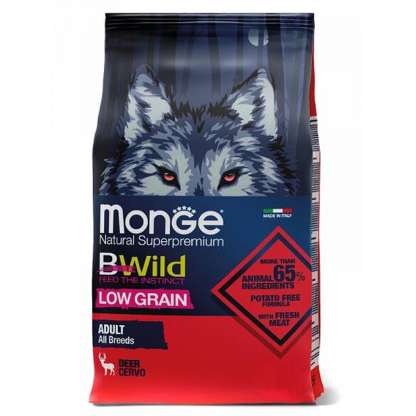 Корм в развес Monge Dog BWild Low Grain Adult Deer низкозерновой для взрослых собак всех пород с Олениной, 1кг
