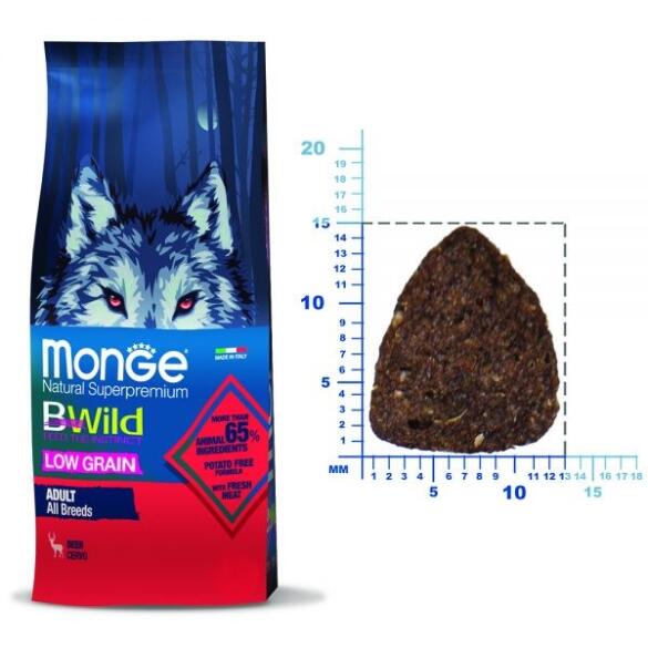Корм в развес Monge Dog BWild Low Grain Adult Deer низкозерновой для взрослых собак всех пород с Олениной, 1кг