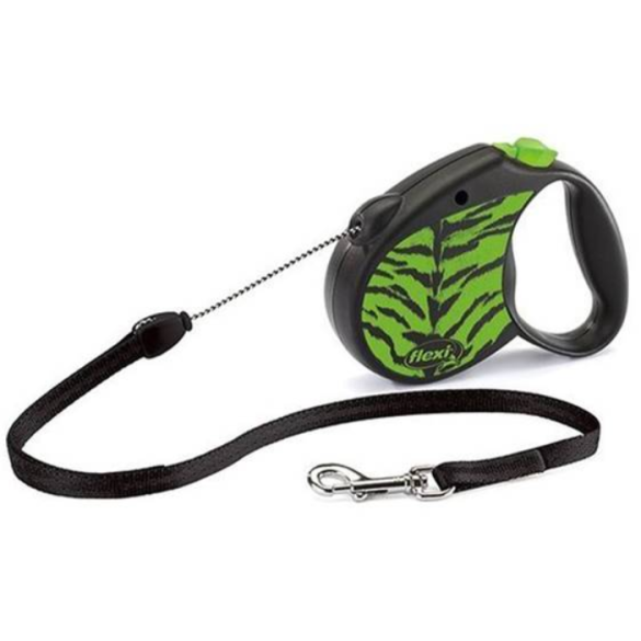 Рулетка FLEXI Safari M 20кг, 5м, трос зеленый