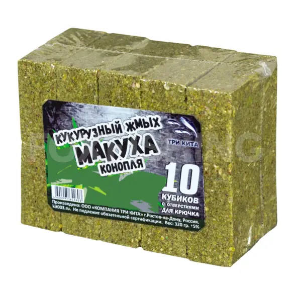 Жмых кукурузный Три Кита макуха с отверстием, Конопля, 10шт, 320гр