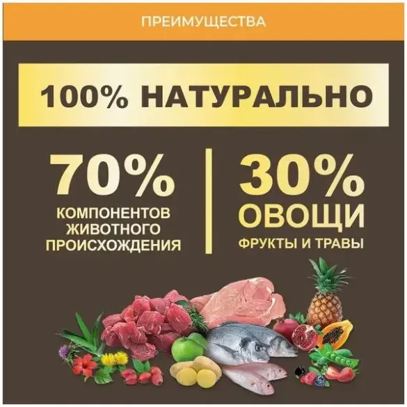 6кг Корм Primordial Holistic Grain-Free Dog Adult Mini Quail & Duck для взрослых собак мелких пород с Перепёлкой и уткой