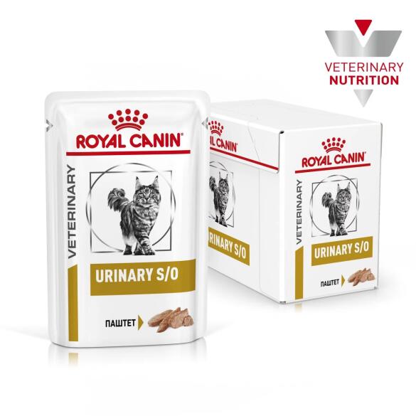 85гр Влажный корм ROYAL CANIN Urinary S/O LOAF диета для взрослых кошек при заболеваниях мочевыводящих путей, паштет (пауч)
