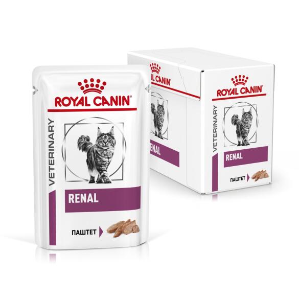 85гр Влажный корм ROYAL CANIN Renal Loaf диета для взрослых кошек при почечной недостаточности, паштет (пауч)