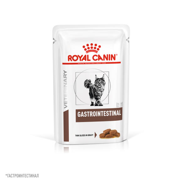 85гр Влажный корм ROYAL CANIN Gastrointestinal диета для взрослых кошек при нарушении пищеварения (пауч)