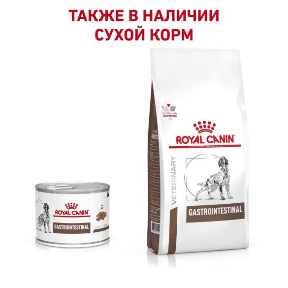 400гр Консервы ROYAL CANIN Gastrointestinal диета для взрослых собак при нарушении пищеварения, паштет