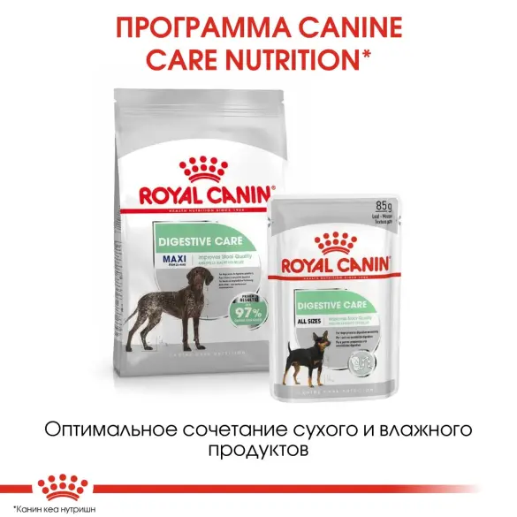 85гр Влажный корм ROYAL CANIN Digestive Care для взрослых собак с чувствительным пищеварением, паштет (пауч)
