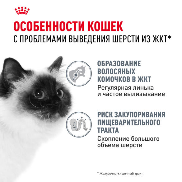 2кг Корм ROYAL CANIN Hairball для взрослых кошек, профилактика образования волосяных комочков