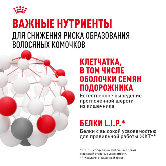 2кг Корм ROYAL CANIN Hairball для взрослых кошек, профилактика образования волосяных комочков