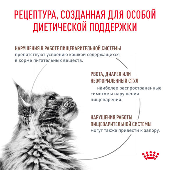0,35кг Корм ROYAL CANIN Gastrointestinal Fibre Response диета для взрослых кошек при запорах