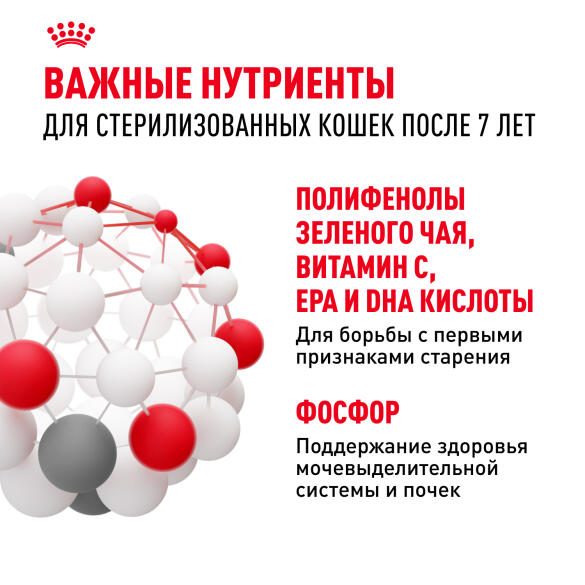 1,5кг Корм ROYAL CANIN Sterilised +7 для взрослых стерилизованных кошек старше 7 лет