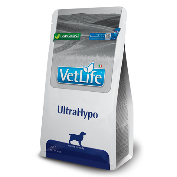 12кг Корм Farmina Vet Life Dog UltraHypo диета для взрослых собак с аллергическими пищевыми реакциями и атопиями