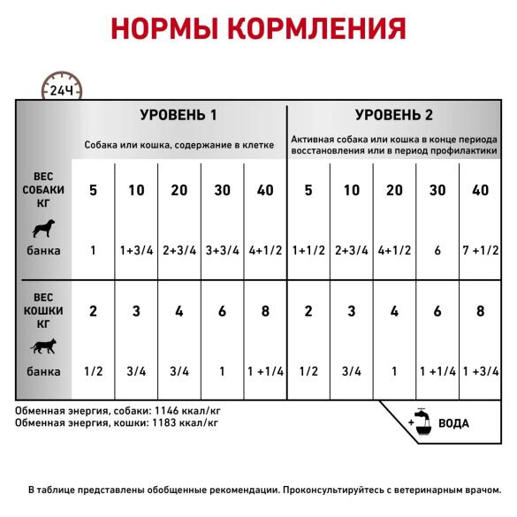 195гр Royal Canin Recovery для взрослых кошек и собак в востановительный период после болезни, паштет