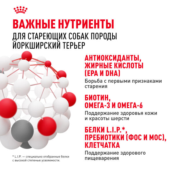 0,5кг Корм ROYAL CANIN Yorkshire Terrier 8+ для взрослых собак породы Йоркширский Терьер от 8 лет